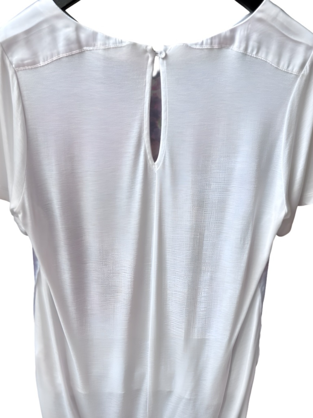 Calvin Klein Abstract Watercolor Blue Multi High-Low Blouse S - Picture 9 of 12